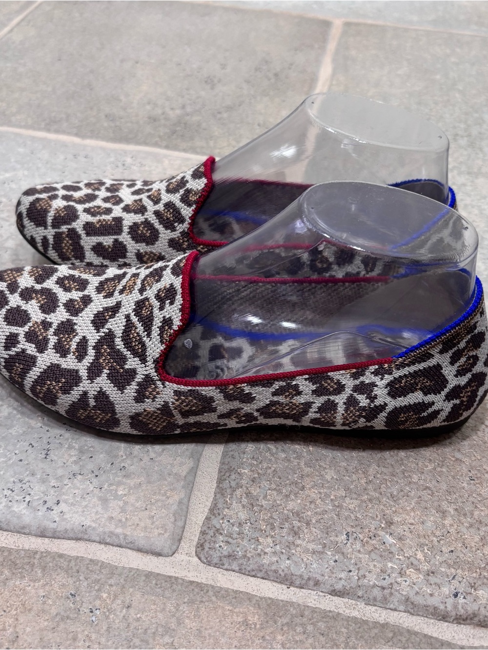 Rothy's Leopard Print Flats with Red Trim - Picture 2 of 9